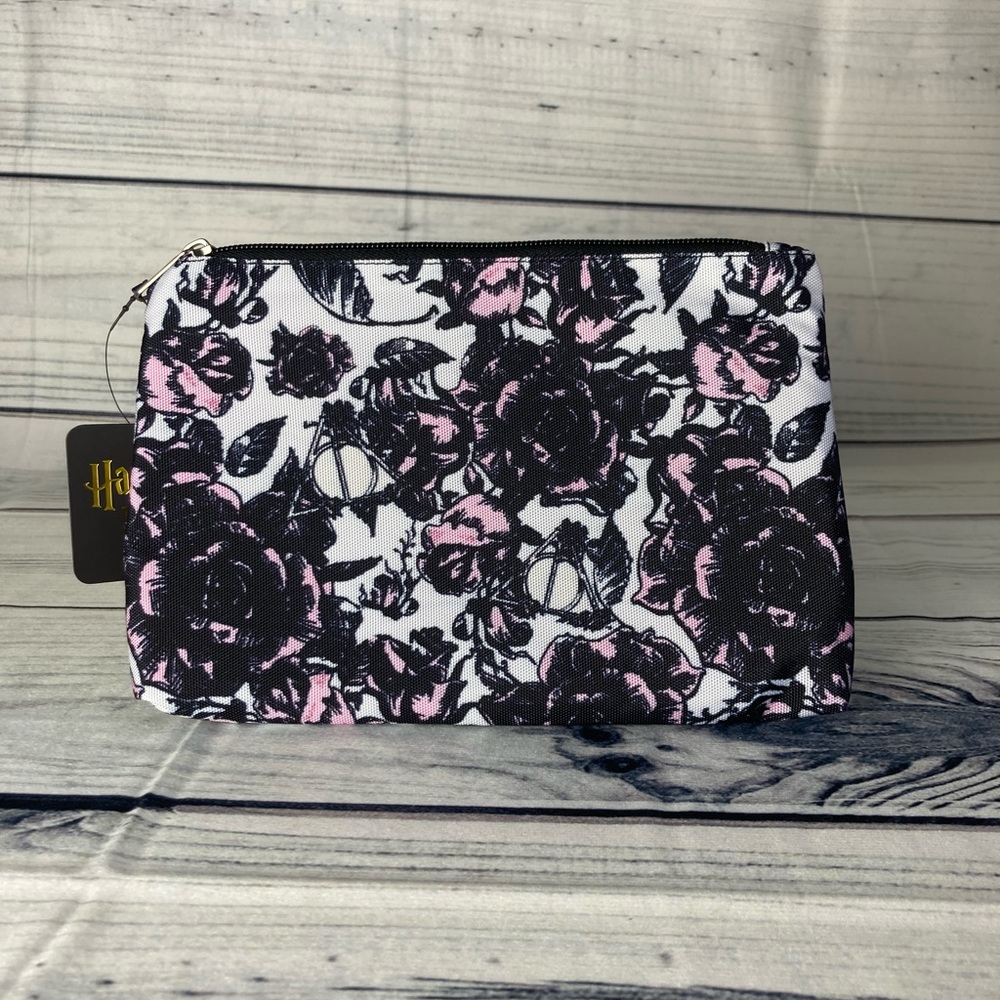 Bioworld x Warner Bros Harry Potter Deathly Hallows Floral Makeup Bag